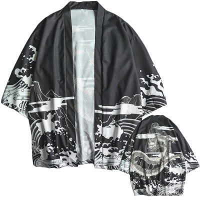 

Toponeto Fashion Lovers Individuality Print Top Blouse Kimono Hot Spring Clothing