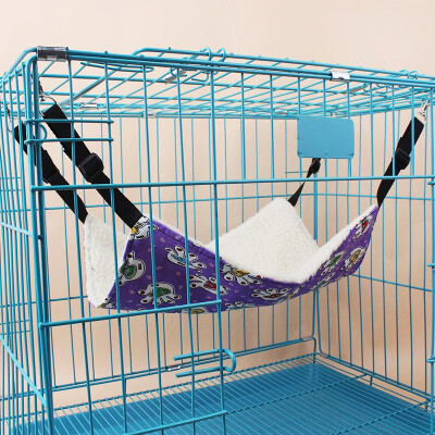 

All Seasons Pet Cat Hammock Cats Beds Large Printing Single-sided Granular Fleece Hammock Can Be Hung on Animal Cage
