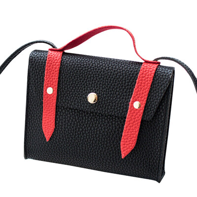 

Fashion Faux Leather Contrast Color Shoulder Handbag Crossbody Shopping Pouch