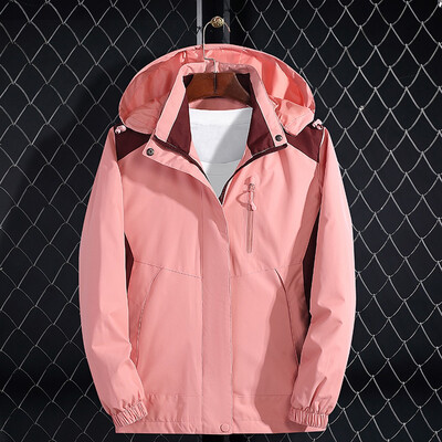 

Toponeto Womens Casual Waterproof Hoodie Zipper Hat Detachable Outdoor Sport Coat