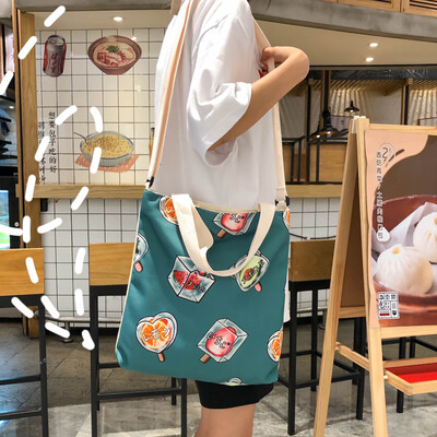 

Ins 100 canvas bags ladies inclined bags printing 100 canvas bags handbags for college students one-shoulder Japanese canvas b
