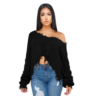 

〖Follure〗Womens Fashion AutumnWinter Long Sleeve Knitted V-neck Sweaters Wrap Pullover