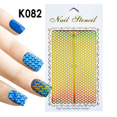

〖Follure〗1Pc Irregular Hollow Nail Art Vinyls Stencil Stickers Manicure