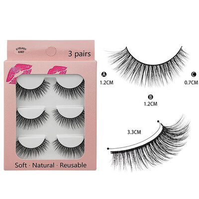 

Gobestart 3 Pairs Of Natural Thick New 3D Imitation Mink False Eyelashes 10 Styles