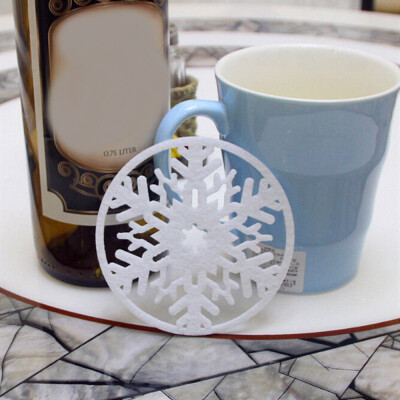 

Tailored Christmas Snowflake Cup Coaster Cushion Placemat Pad Decorations Home Coaster DM