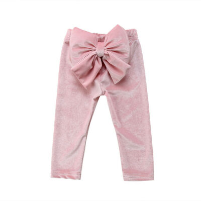 

Cute Toddler Kids Baby Girls Bow Bottoms Velvet Long Pants Leggings Trousers UK