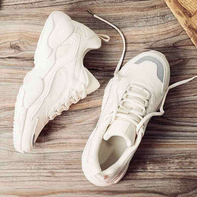 

Casual running shoes mens breathable leather old shoes non-slip sports shoes