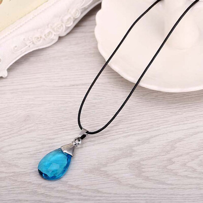 

Fashion Blue Sword Art Online SAO Kirito Asuna&39s Yui Pendant Cosplay Crystal Necklace