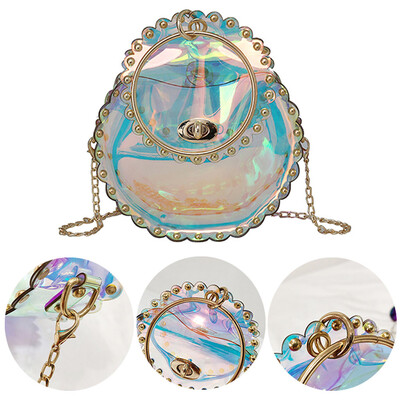 

Tailored Women Colorful Leather Ruffles Circular Cosmetic Bag Waterproof Crossbody Bags