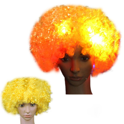 

〖Follure〗Party Disco LED Flash Clown Hair Football Fan-Adult Afro Masquerade Hair Wig