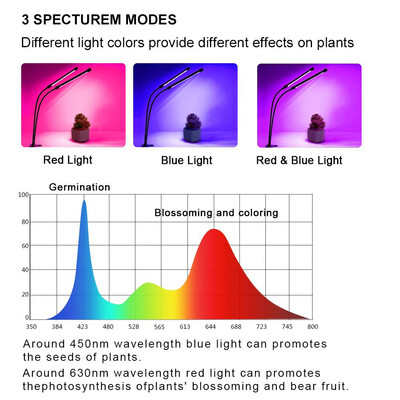 

30W 40 LED Grow Light Red Blue Spectrum Veg Flower Indoor Plant Lamp Adjustable