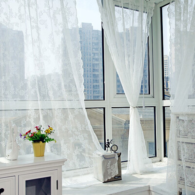 

Door Window Sheer Curtain Drape Panel Leaf Voile Tulle Scarfs