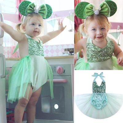 

Sequins Baby Girl Tulle Romper Bodysuit Jumpsuit Sunsuit Outfits Onesies Clothes