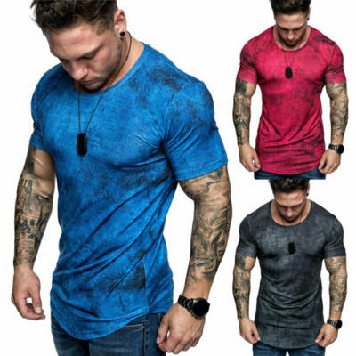 

Fashion Mens Slim Fit O Neck Short Sleeve Muscle Tee T-shirt Casual Tops New