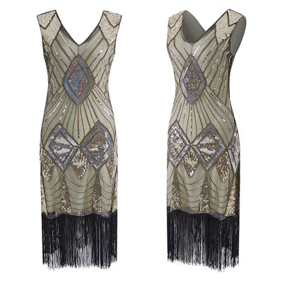 

〖Follure〗Womens 1920s Vintage Flapper Fringe Beaded Great Gatsby Party Dress