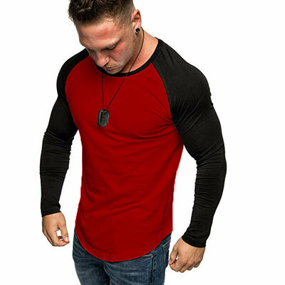 

Luxury Men Long Sleeve T Shirt Casual Blouse Tops Gym Muscle Tees Clothing