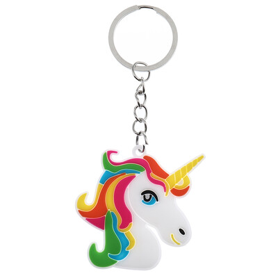 

1 Pcs Cartoon PVC Unicorn Keychains Animal My Little Horse Key Holder Woman Car Key Ring Bag Pendant Fashion Jewelry