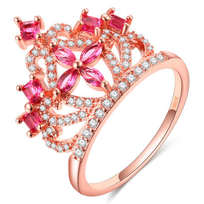 

Crown Ring Alloy Jewelry Colourful Diamond Ring Stone Wedding Ring