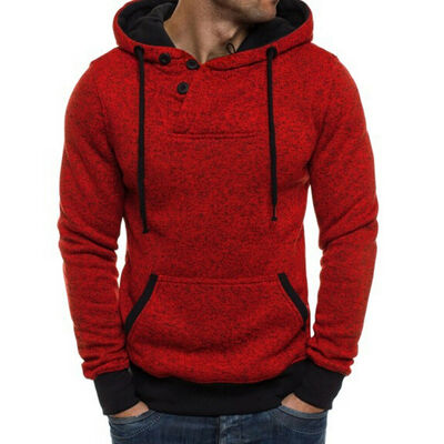 

Mens Winter Warm Hoodies Slim Fit Hooded Sweatshirt Outwear Sweater Coat Jacket