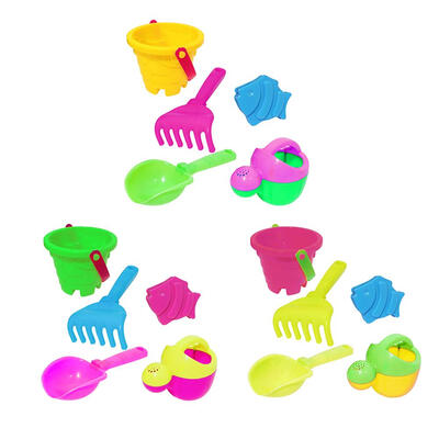 

5pcs Kids Beach Sand Water Play Toys Bucket Spade Shovel Rake Set Gifts