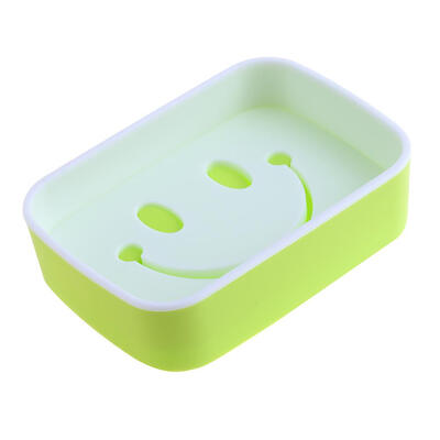 

Home Bath Cute Smile Face Double-Layer Reusable Washable Soap Dishes Holder