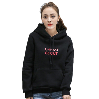 

2019 New Social Harajuku Hoodies For Girls letter print Hooded Tops Womens Sweatshirt Winter Velvet Thickening Coat