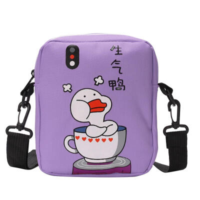 

Canvas Shoulder Messenger Packs Cartoon Duck Print Women Crossbody Bags