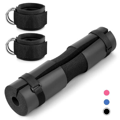 

Barbell Squat Neck Cushion Foam Shoulder Pad with Ankle Strap Gym Fitness Weight Lifting Exercise