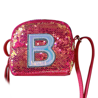 

Fashion Women B Capital Letter Sequined Zipper Small Crossbody Shoulder Bag