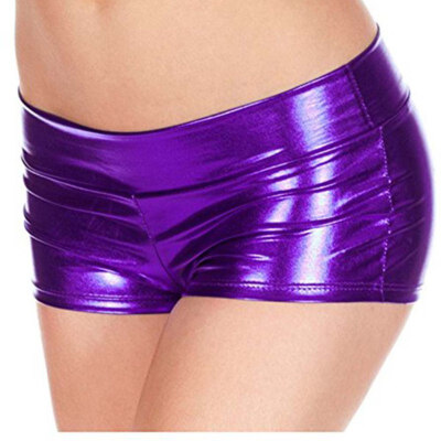 

New Dancing Club Show Clothing Patent Leather PU Shorts Sexy Boxer Shorts