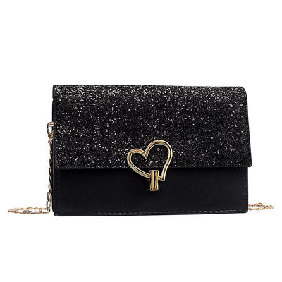 

Hit Color Heart Decor Shoulder Handbags Women Chain Leather Crossbody Bags