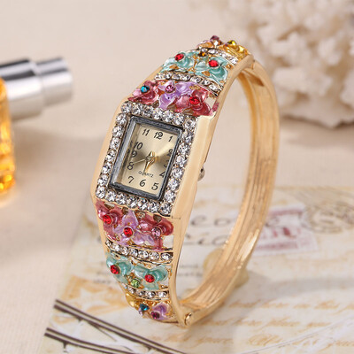 

Hot selling source noble bracelet ladies watch cloisonne craft square head fashion quartz bracelet watch female