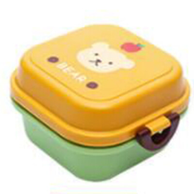 

Microwave Lunch Box Cute Dual-layer Kids Food Fruit Storage Case Container