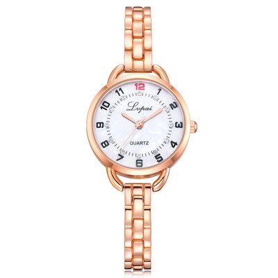 

Fashion Womens Watches Roman Numerals Disc Ladies Quartz Wristwatch Popular Rose Gold Alloy Strap Clock Casual Reloj Mujer