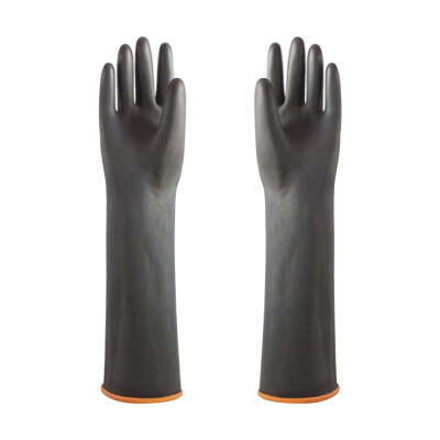 

Latex Two-tone Heavy Duty Gloves Chemical Resistant Rubber Acid Oil Gloves