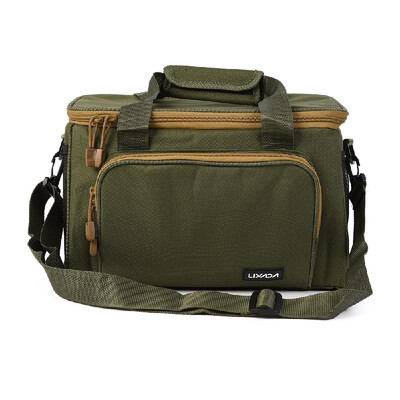 

Lixada Portable Multifunctional Canvas Fishing Shoulder Bag Pack Fishing Tackle Bag Fishing Lure Reel Bag Pouch Case