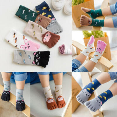 

Kids Five Fingers Socks Cotton Fashion Non Slip Pilates Cute Animal Toe Socks