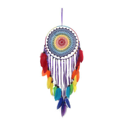 

Ethnic Colorful Feathers Pure Handmade Dream Catcher Wall Hanging Pendant