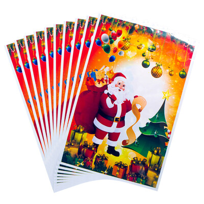 

Toponeto 10PC Christmas PVC Disposable Tote Christmas Candy Gift Bag Ornaments