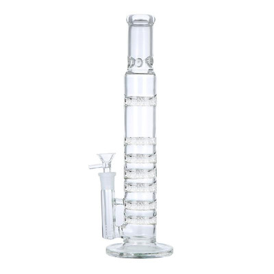 

Reusable Water Glass Pipe Percolator Pipes Cyclone Straight Tube for Smoking Hookah Stem Kit White