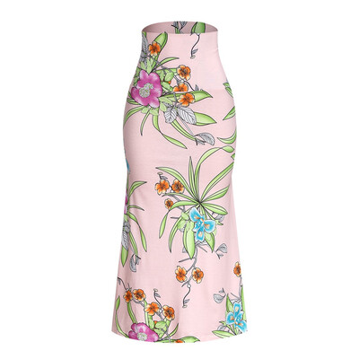 

Roseonmyhand Womens Casual Flower Printing High Waist Slim Regular Long Maxi Skirt
