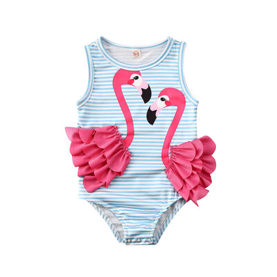 

Flamingo Kid Baby Girl One Piece Bikini Swimwear Bathing Suit Swimsuit Beach