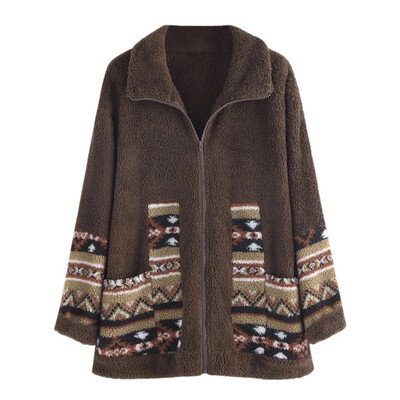 

Toponeto Fashion Women Winter Plus Size Outwear Top Printed Sweater Blouse Coat