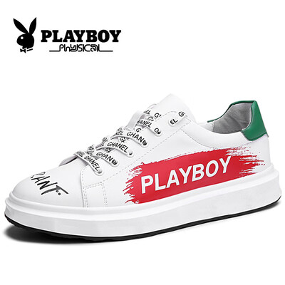 

Playboy PLAYBOY mens Korean version of the tie wild trend casual shoes low to help CX39493 white green 41