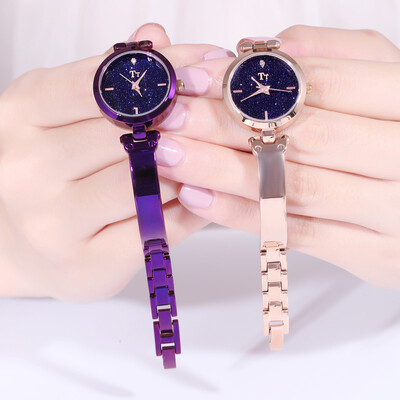 

Personality calendar quartz female steel belt watch texture dial casual steel belt watch