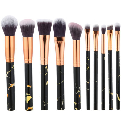 

10PcsSet Marbling Makeup Brushes Kit Pattern Carton Bag Powder Contour Eye Shadow Beauty Make Up Brush Cosmetic Tools New Hot