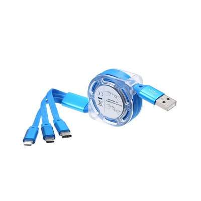 

3-in-1 Noodle Design Charging Cable Data Cable MicroUSB Type-C Lightening Charge Data Transfer Cable for iPhone Android Samsung Xi