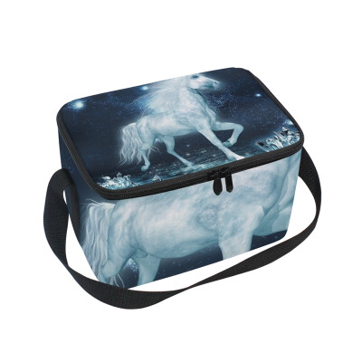 

ALAZA Lunch Box Insulated Lunch Bag Large Cooler Tote Bag Unicorn And Crystal Field for Men Women Girls Boys