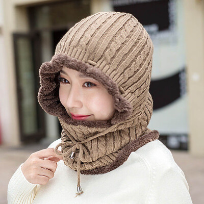 

Winter Mens Women Warm Ski Beanie Cap Knit Snow Hat Skull Scarf Balaclava 2 in 1