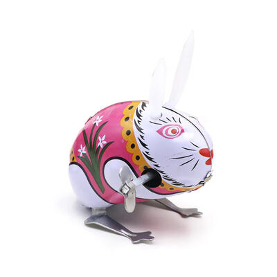 

Vintage Handmade Wind-up Jumping Rabbits Kids Easter Clockwork Toy Ornament